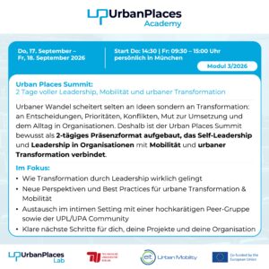 Urban Places Summit: Führung, Mobilität & urbane Transformation.